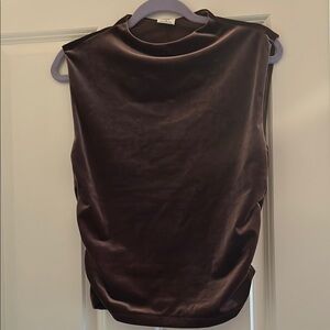 Velvet Sleeveless Top in Rich Brown